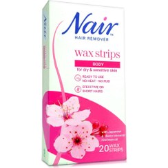 تصویر نوار موبر بدن پوست خشک و حساس نیر Nair Wax Strips تعداد 20 عدد 