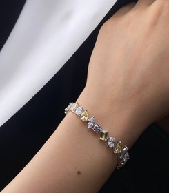 تصویر دستبندجواهری سیترین نقره ایتالیا کد ۹۳۵ 