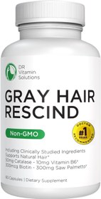 تصویر Gray Hair Rescind with Catalase - Anti-Gray Hair Supplements for Men and Women, Hair Vitamins Biotin, Saw Palmetto, Antiaging, Restores Natural Hair Color and Reverses Gray Hair at The Root 60 Count (Pack of 1) 