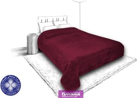 تصویر پتو گلبافت طرح گل برجسته تک رنگ زرشکی اناری - دونفره golbaft