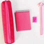 تصویر لوازم التحریر صورتی دخترانه 