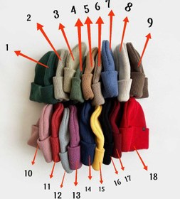 تصویر کلاه بافت در 18 رنگ 