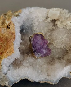 تصویر انگشتر راف سنگ آمیتیست 