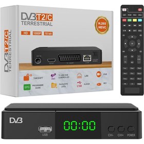 تصویر گیرنده دیجیتال DVB-T2C H.265 HEVC برند Dcolor 
