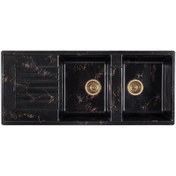 تصویر سینک گرانیتی لنسن مدل LI921 توکار - لگن راست / مشکی اکلیل دار 