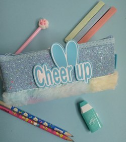 تصویر جامدادی تک زیپ cheer up - آبی 