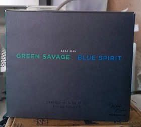 تصویر ادکلن ۲قلو زارا بلو اسپریت+گرین ساواج ۲×۱۰۰ میل | ZARA GREEN SAVAGE + BLUE SPIRIT ZARA MAN GREEN SAVAGE + ZARA MAN BLUE SPIRIT EAU DE TOILETTE 2X 100 ML(3.04 FL.OZ)