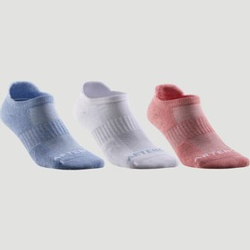 تصویر جوراب تنیس بدون ساق آرتنگو ARTENGO RS500 پک سه تایی رنگی Three-piece Artengo Tennis Socks - RS500