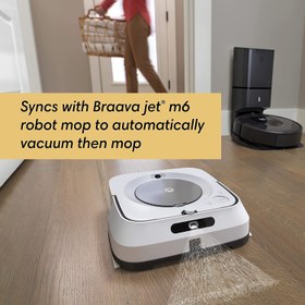 تصویر ربات تی زن iRobot مدل M6 Braava Jet سفید iRobot Braava Jet M6 (6110) Ultimate Robot Mop- Wi-Fi Connected, Precision Jet Spray, Smart Mapping, Works with Alexa, Ideal for Multiple Rooms, Recharges and Resumes, White