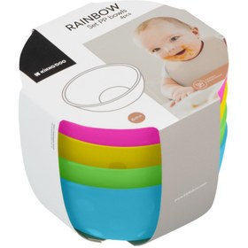 تصویر کاسه 4 عددی کیکابو مدل kikkaboo Rainbow 