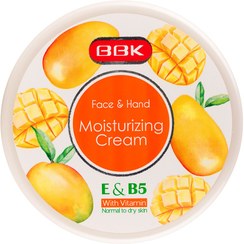 تصویر کرم مرطوب کننده کاسه ای حاوی ویتامین E و B5 با رایحه انبه 250میل ببک Bbk Moisturizing Cream With Vitamin E And B5 250ml