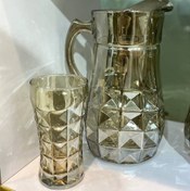 تصویر پارچ و لیوان آکوامارین شامپاینی ( عمده) ظروف سرو و پذیرایی