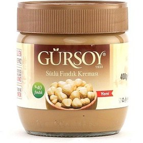 تصویر کرم فندقی شیری گورسوی Gursoy ظرف شیشه ای وزن 400 گرم 