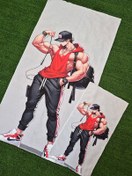 تصویر زیرانداز حوله‌ای ورزشی با پسر ورزشکار 