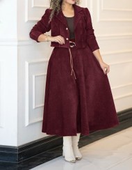 تصویر کت و دامن زنانه مدل شکیلا کد ۷۳۹ رنگ بنفش 