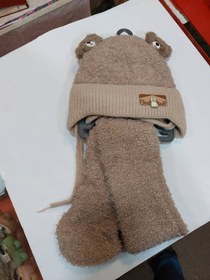 تصویر کلاه و شال گردن وارداتی - مشکی 