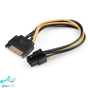 تصویر کابل برق ساتا 15 پین به 6 پین رویال SATA power cable 15 pin to 6 pin Royal