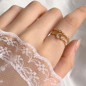 تصویر انگشتر مینیمال ماه و ستاره ژوپینگ کد ۴۲ 