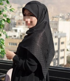 تصویر روسری حریر طرح برجسته وارداتی ترک مجلسی قواره ۱۲۰ 