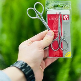 تصویر قیچی طوسی کارشده 