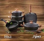 تصویر سرویس قابلمه پی ام تی مدل السا ۱۰ پارچه گرانیتی 