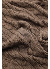 تصویر پتو تلویزیونی بافتنی بامبو و پوم‌پوم - قهوه‌ای برند favora Biocotton Knitwear Pompom TV Blanket - Brown