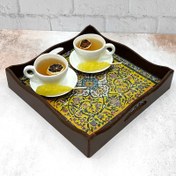 تصویر سینی چوبی رزینی طرح کاشی کد gh3030 