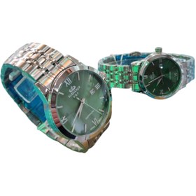 تصویر ساعت مچی ست عقربه‌ای زنانه و مردانه الگانس Elegance مدل سفیرسبز Sapphire Green Elegance watch