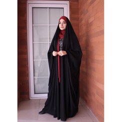 تصویر چادر عربی اصیل ساده کرپ پورشه کره 