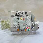 تصویر کتاب حمام پارچه ای جغجغه ای مدل فیل و حیوانات جنگل 