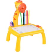 تصویر میز نقاشی پروژکتور دار کودک طرح زرافه 