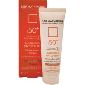 تصویر ضد آفتاب رنگی فلویید پوست مختلط و چرب +SPF50 درماتیپیک SUNSCREEN TINTED FLUIDSPF50+ (50 ML) DERMATYPIQUE