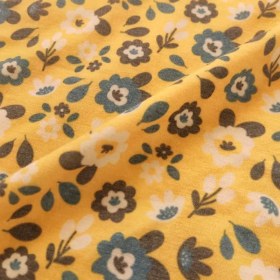 تصویر تریکو یکرو گلدار زمینه زرد کد 4021053 