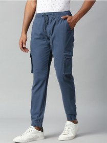 تصویر شلوار جین کمرنگ مردانه - راحت و بادوام برند dennis lingo Men's Petrol Blue Cargo Joggers - Comfortable and Durable