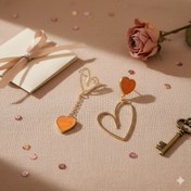 تصویر گوشواره قلب نارنجی -116 