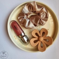 تصویر ست محصولات مو - کش اسکرانچی و کلیپس بابونه / کش اسکرانچی و کلیپس گل پنج پر 