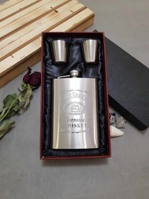 تصویر بطری جیبی دو شاته استیل جک دنیلز Double pocket bottle of steel Jack Daniels