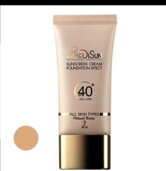 تصویر کرم ضد آفتاب رنگی مدیسان SPF40 شماره ۰ مناسب انواع پوست حجم 30 میلی لیتر Medisun.Sunscreen 40%