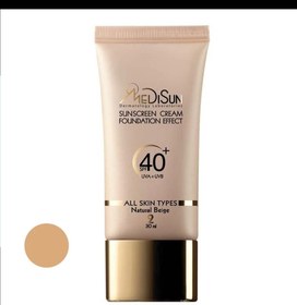 تصویر کرم ضد آفتاب رنگی مدیسان SPF40 شماره ۰ مناسب انواع پوست حجم 30 میلی لیتر Medisun.Sunscreen 40%