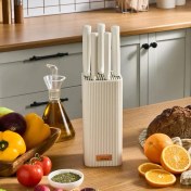 تصویر ست کارد آشپزخانه استندی کاراجا مدل Massimo Line کرم 