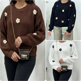 تصویر بلوز بافت زنانه گلدار سبز کد ۱۸۷۱ 