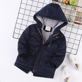 تصویر کاپشن روسی میکرو طرح دوجیب بدون خز کلاه 