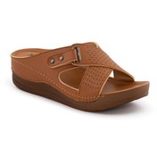 تصویر دمپایی زنانه شیما مدل زیبا عسلی 