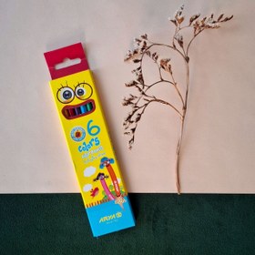 تصویر مداد رنگی 6 رنگ آریا 