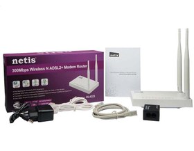 تصویر مودم روتر ADSL2 Plus بی سیم N300 نتیس مدل DL4323 Netis DL4323 300Mbps Wireless ADSL2 Plus Modem Router