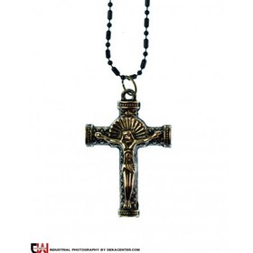 تصویر گردنبند صلیب استیل مدل فوکا 
