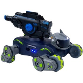 تصویر اسباب بازی کنترلی مدل تانک طرح کپسولی سرعتی شارژی 8 کانال دودزا کد JC013P 