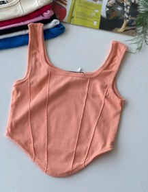 تصویر کراپ تاپ رگه دوزی شده کبریتی 