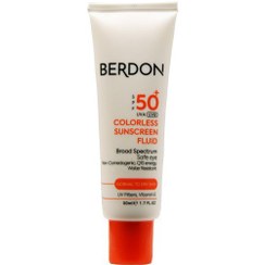 تصویر فلویید ضد آفتاب بی رنگ SPF50 پوست نرمال تا خشک بردون berdon colorless sunscreen fluid for normal to dry skin