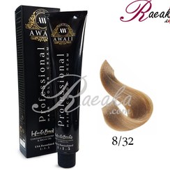 تصویر رنگ مو آوایی (ئاوایی) گروه بژ حجم 120 میل شماره 8/32 بلوند بژ روشن Awaii Beige Hair Color 120ml No.8/32 Light Beige Blonde